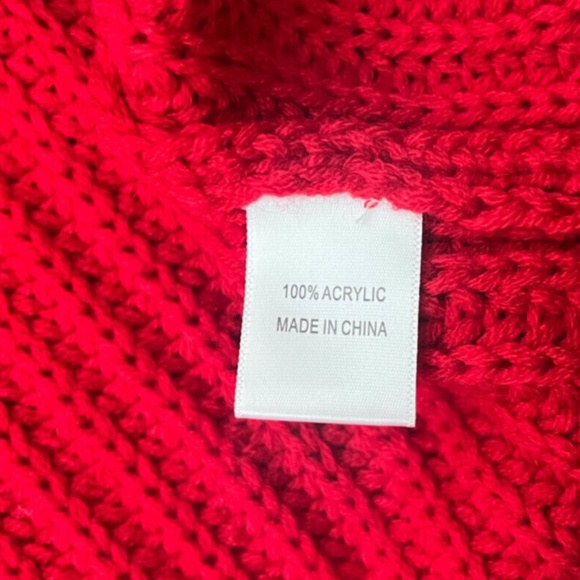 (NWT) Modamix Women's Red Cowl Neck Zip Front Long Sleeve Sweater Plus Size 2X - Picture 8 of 9